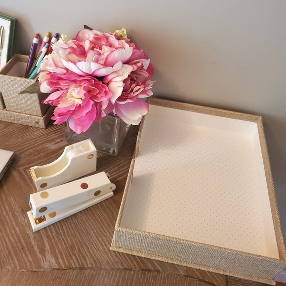 Kate Spade Grass Cloth Letter Tray - Picture 2 of 5